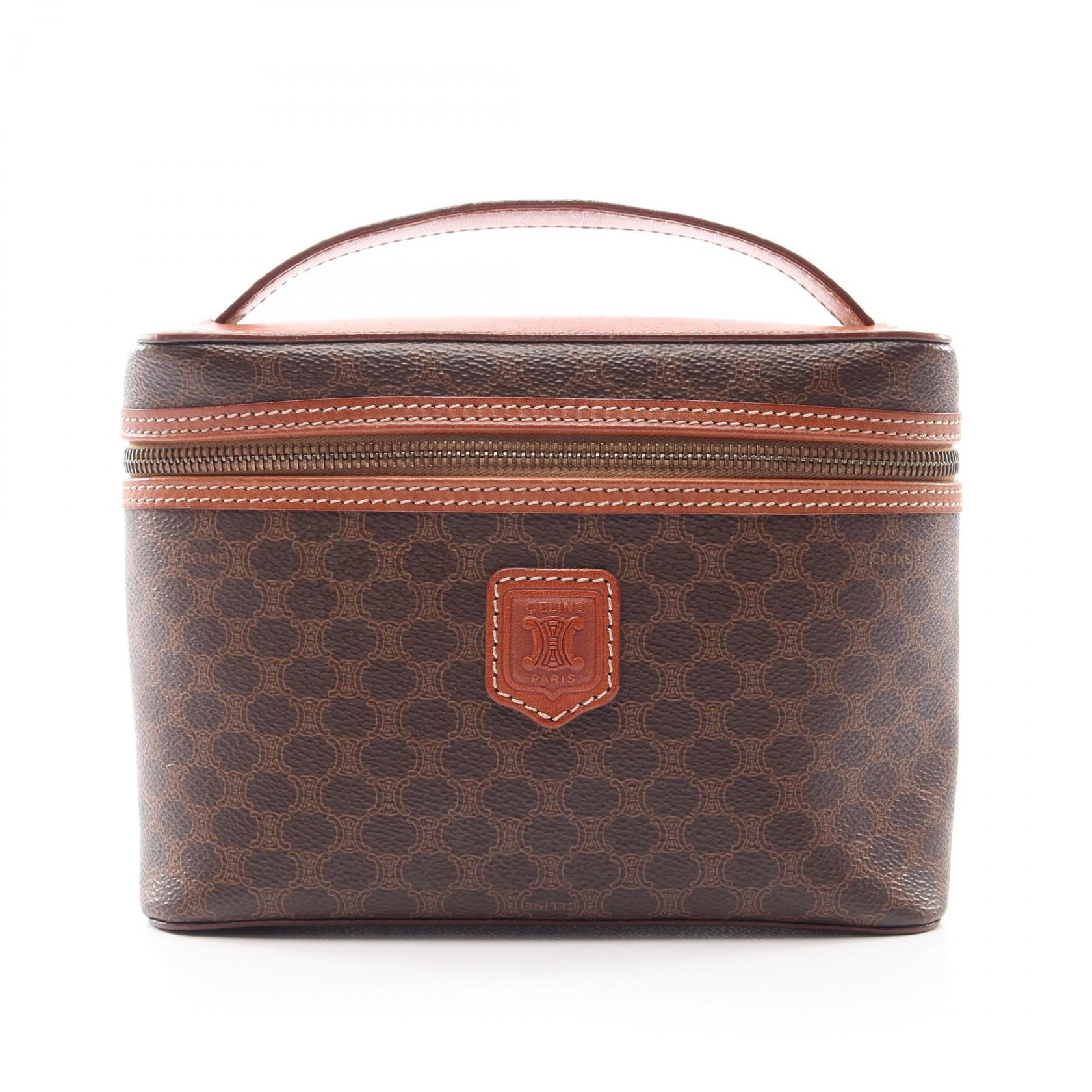 セリーヌ CELINE マカダム ハンドバッグ バッグ PVCコーティングキャンバス レザー レディース ブラウン系 【中古】｜Brandoff銀座