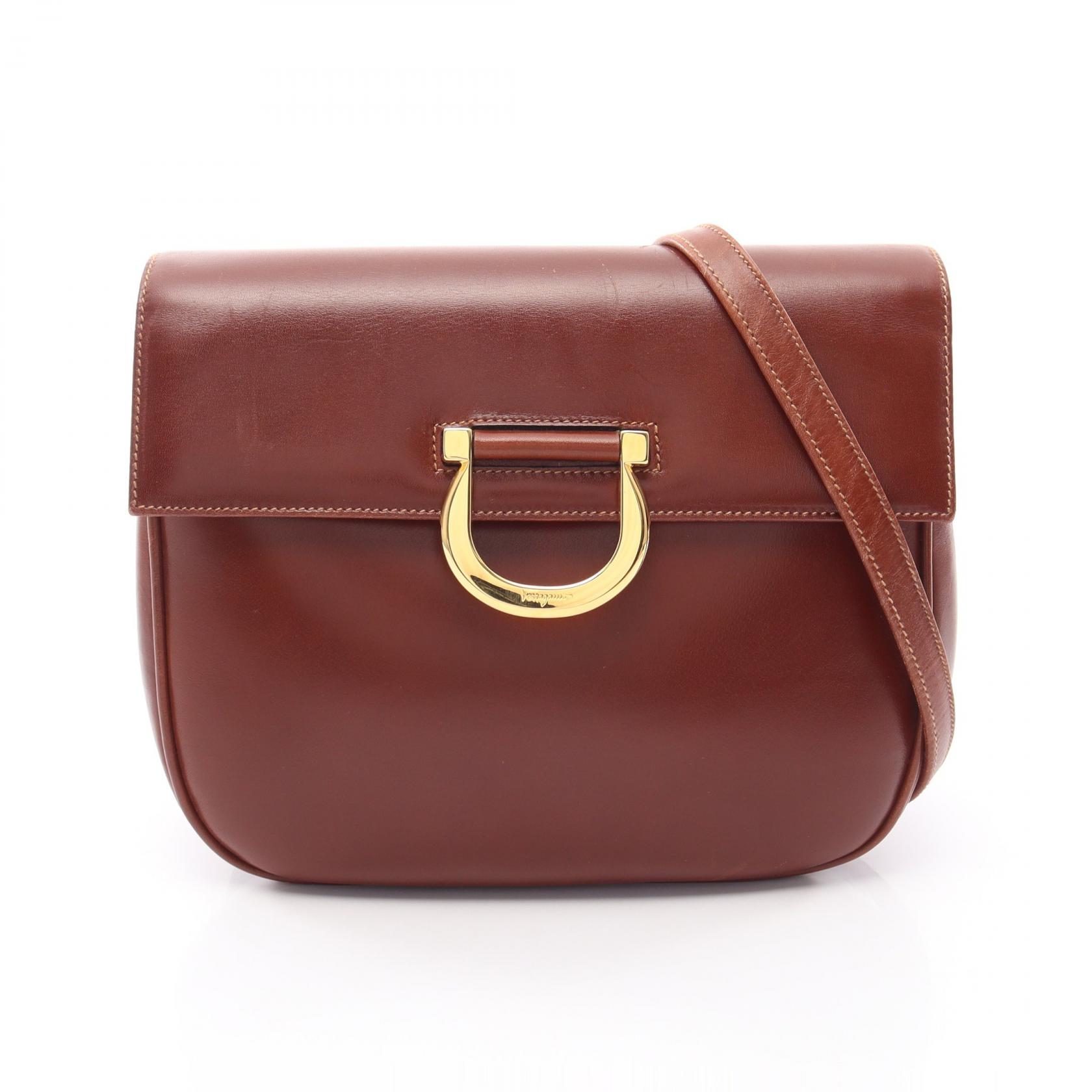 サルヴァトーレフェラガモ Salvatore Ferragamo ガニチーニ ショルダーバッグ バッグ レザー レディース ブラウン系 21 3565 【中古】｜Brandoff銀座
