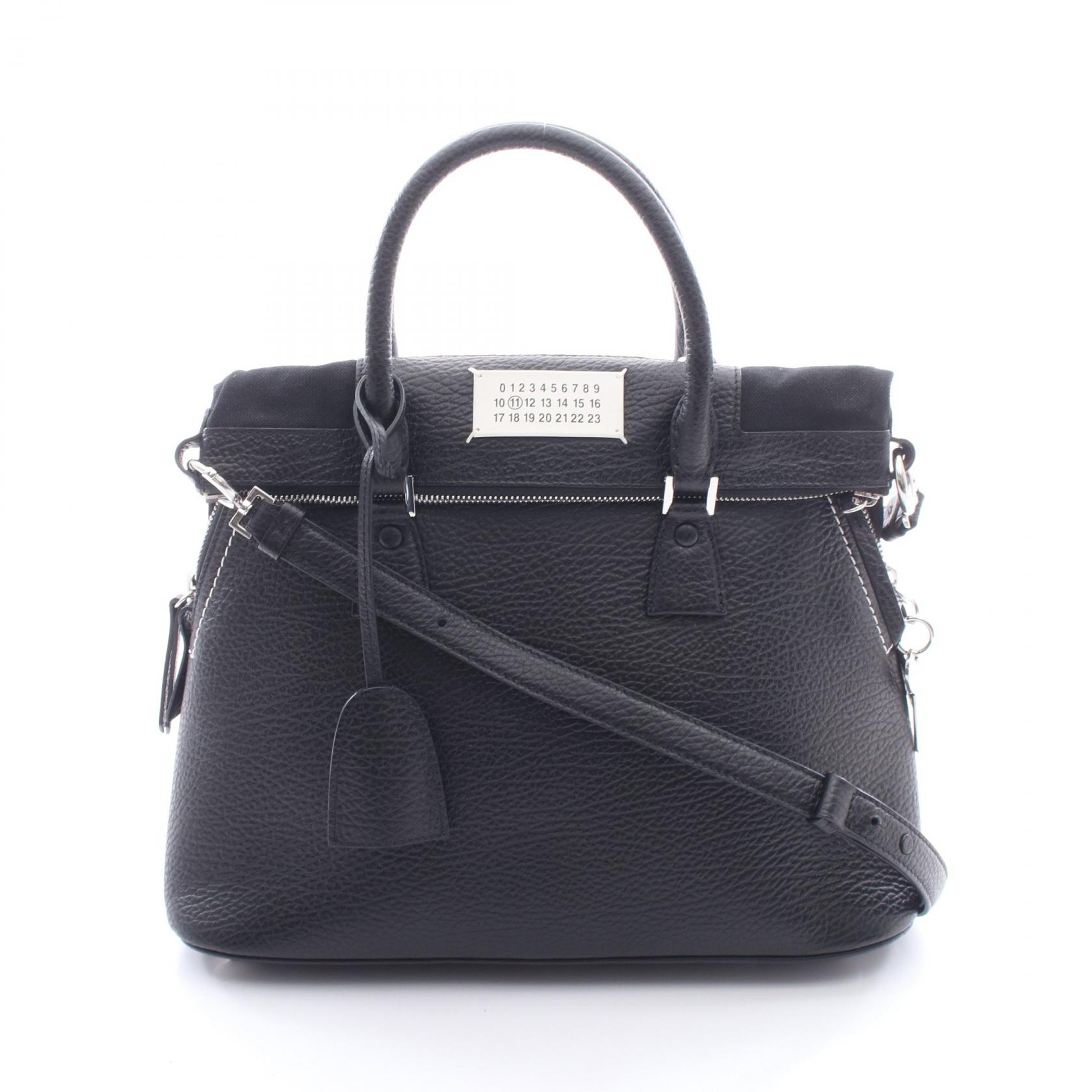 メゾンマルジェラ11 Maison Margiela 11 5AC ミディアム 2WAY ハンドバッグ バッグ レザー キャンバス レディース ブラック系 【中古】|Brandoff銀座