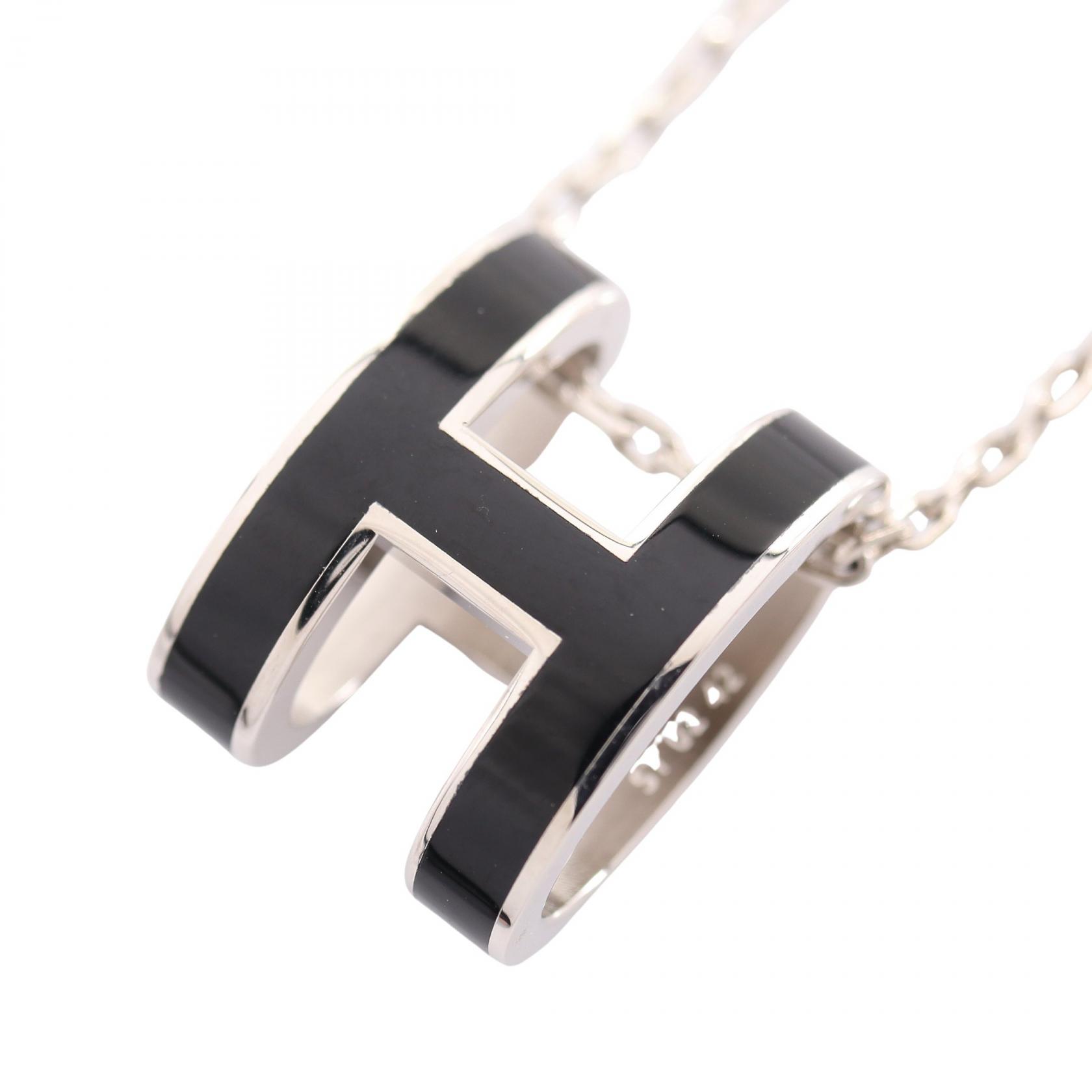 エルメス HERMES POP H ポップアッシュ ネックレス ジュエリー ステンレススチール レディース シルバー系 / ブラック系 【中古】｜Brandoff銀座
