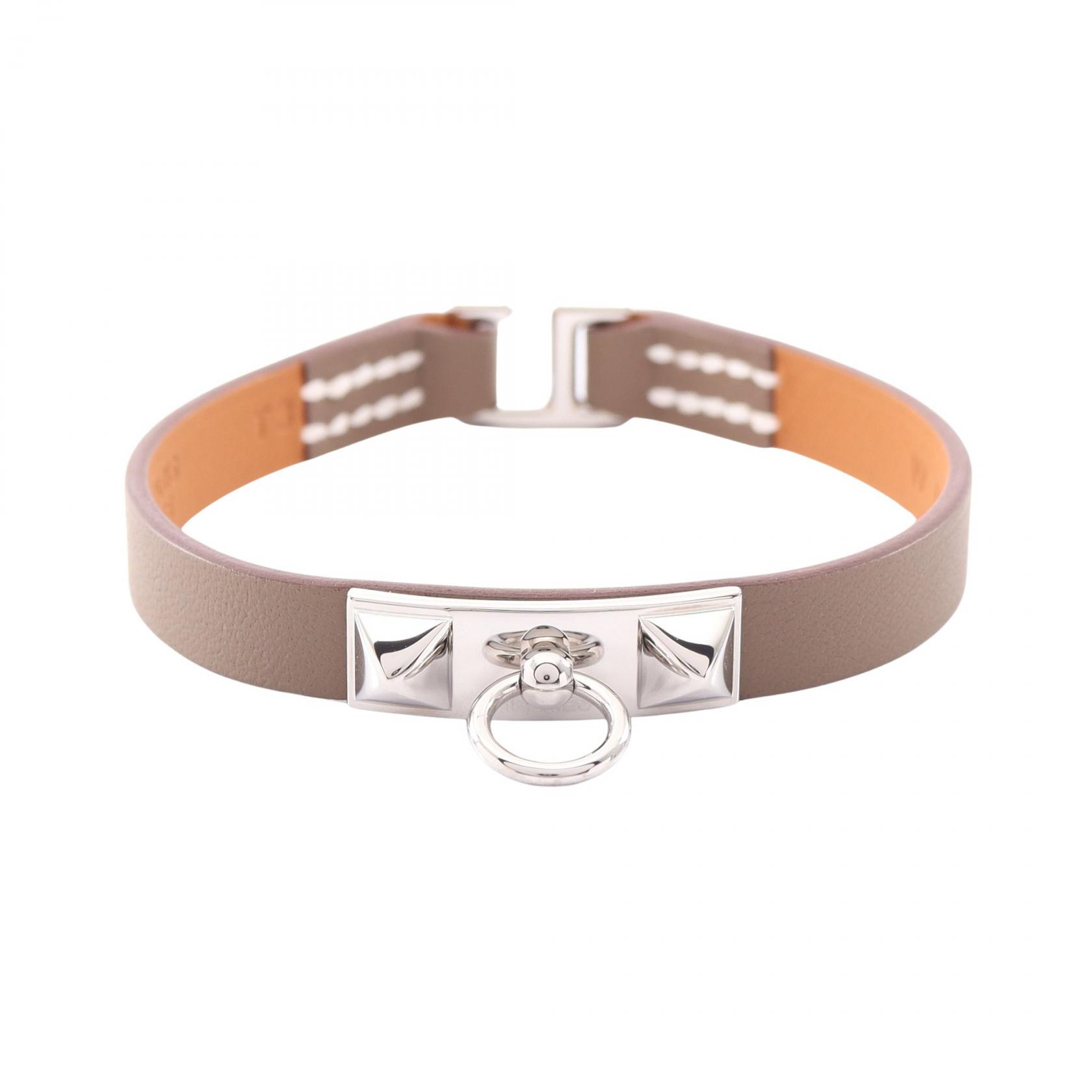 エルメス HERMES リヴァル ミニ エトゥープ ブレスレット アクセサリー ステンレススチール ヴォースイフト ヴォースイフト レディース グレー系 / シルバー系 M2009 【中古】｜Brandoff銀座