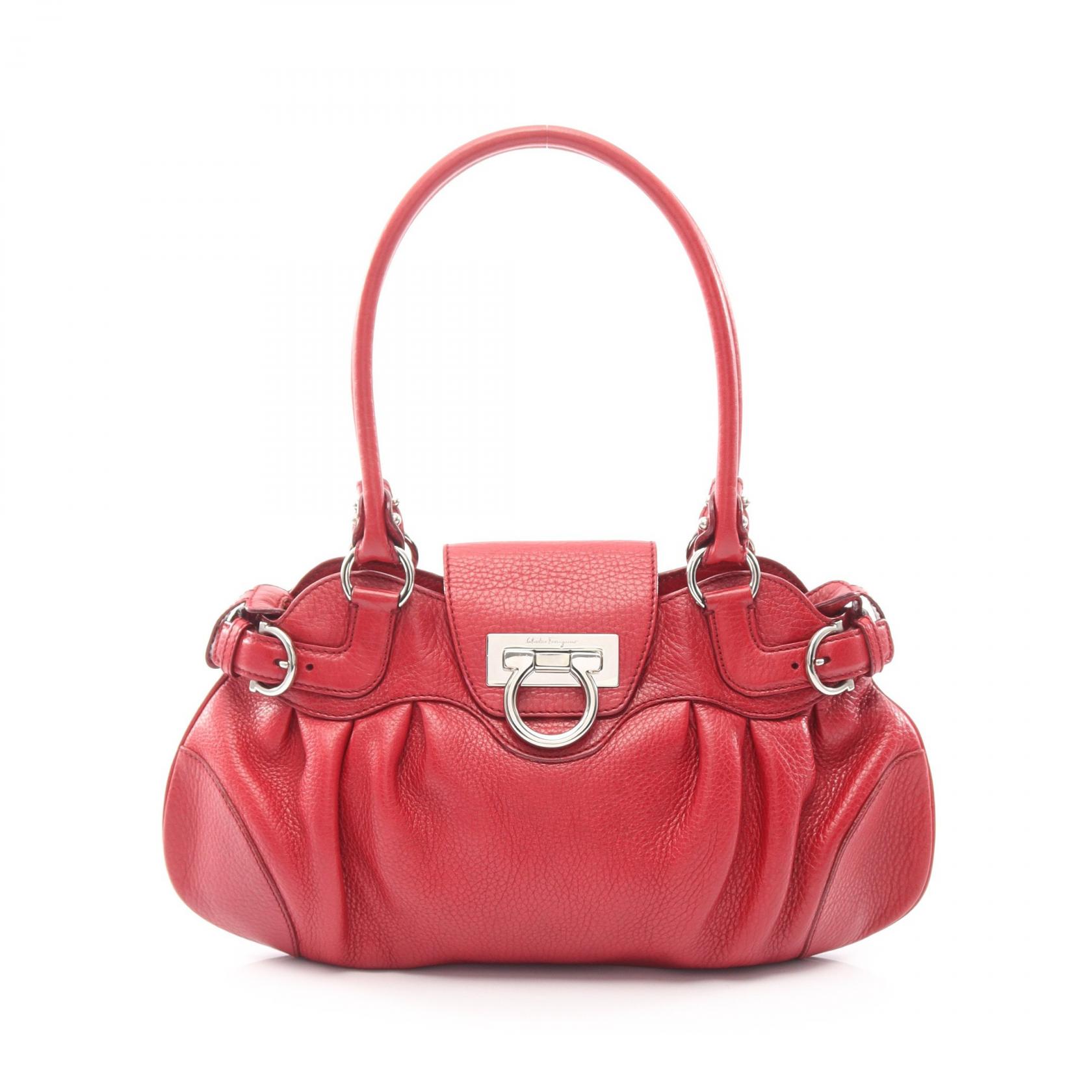 サルヴァトーレフェラガモ Salvatore Ferragamo マリッサ ガンチーニ ハンドバッグ バッグ レザー レディース レッド系 21 6317 【中古】｜Brandoff銀座
