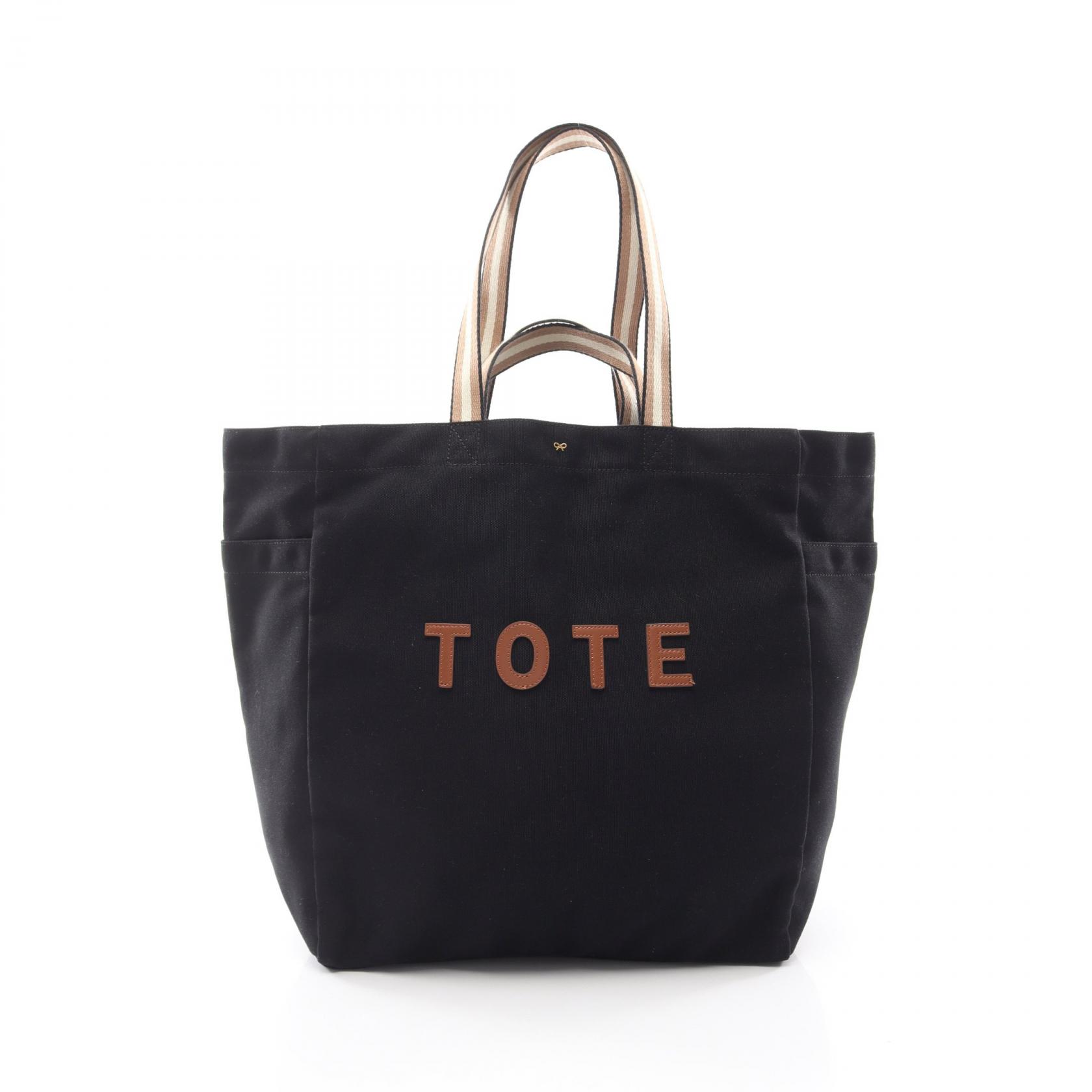 アニヤハインドマーチ ANYA HINDMARCH Household Tote 2WAY トートバッグ バッグ キャンバス レザー レディース ブラック系 / ベージュ系 / マルチカラー 【中古】｜Brandoff銀座