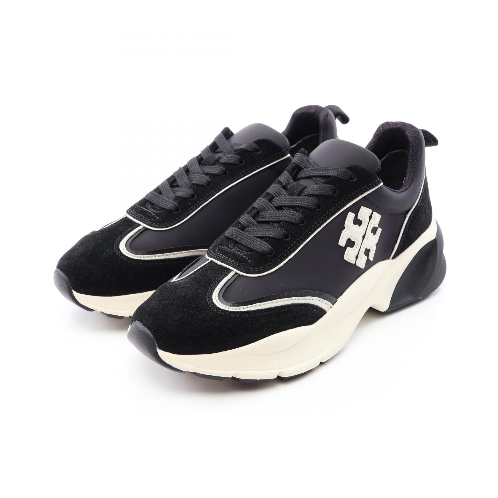 トリーバーチ Tory Burch GOOD LUCK TRAINNER グッドラック トレーナー スニーカー 靴 ナイロン レザー スウェード レディース ブラック系 1615500017 【新品】｜Brandoff銀座