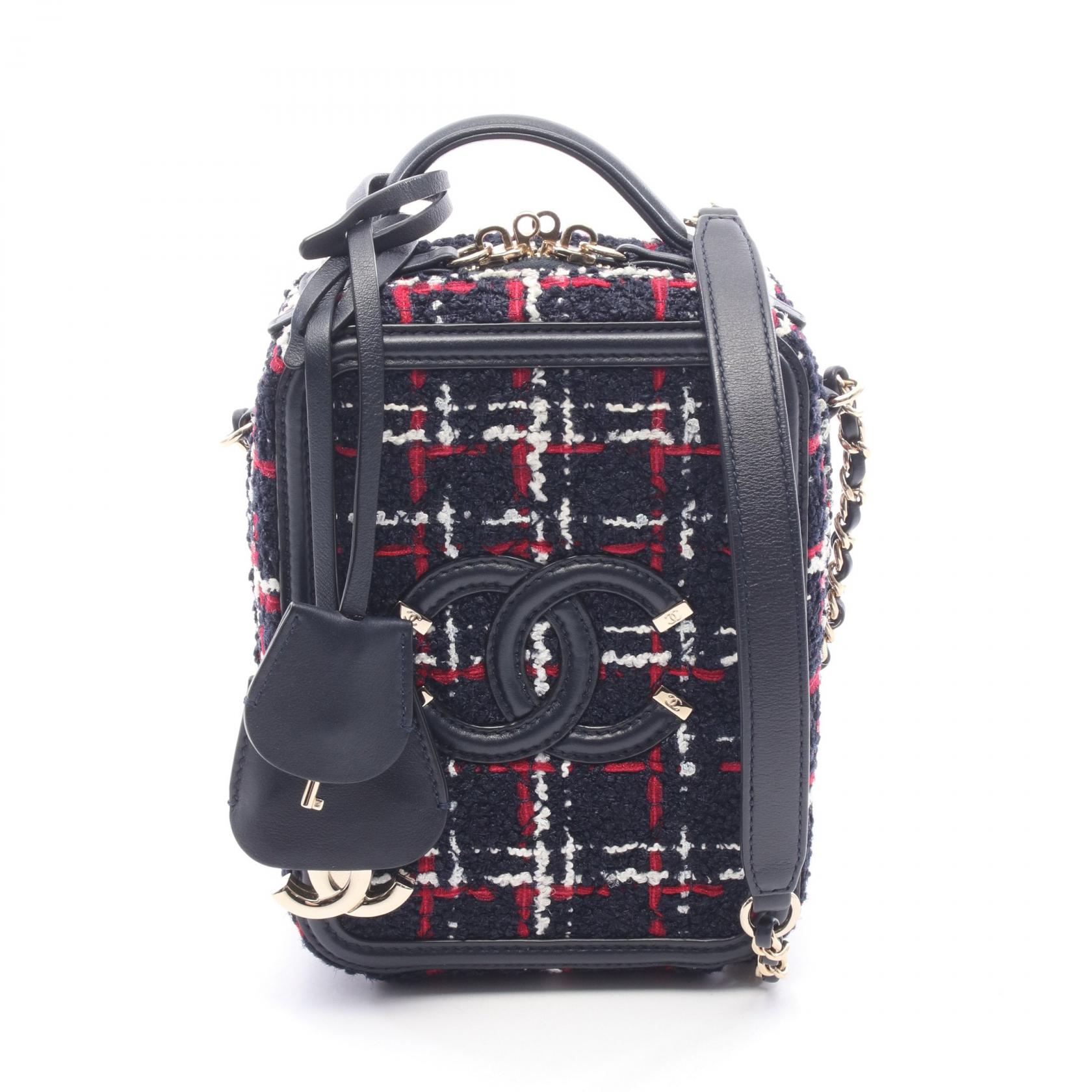 シャネル CHANEL CCフィリグリー ショルダーバッグ バッグ ファブリック レザー レディース ネイビー系 / レッド系 / ホワイト系 AS0988 【中古】｜Brandoff銀座