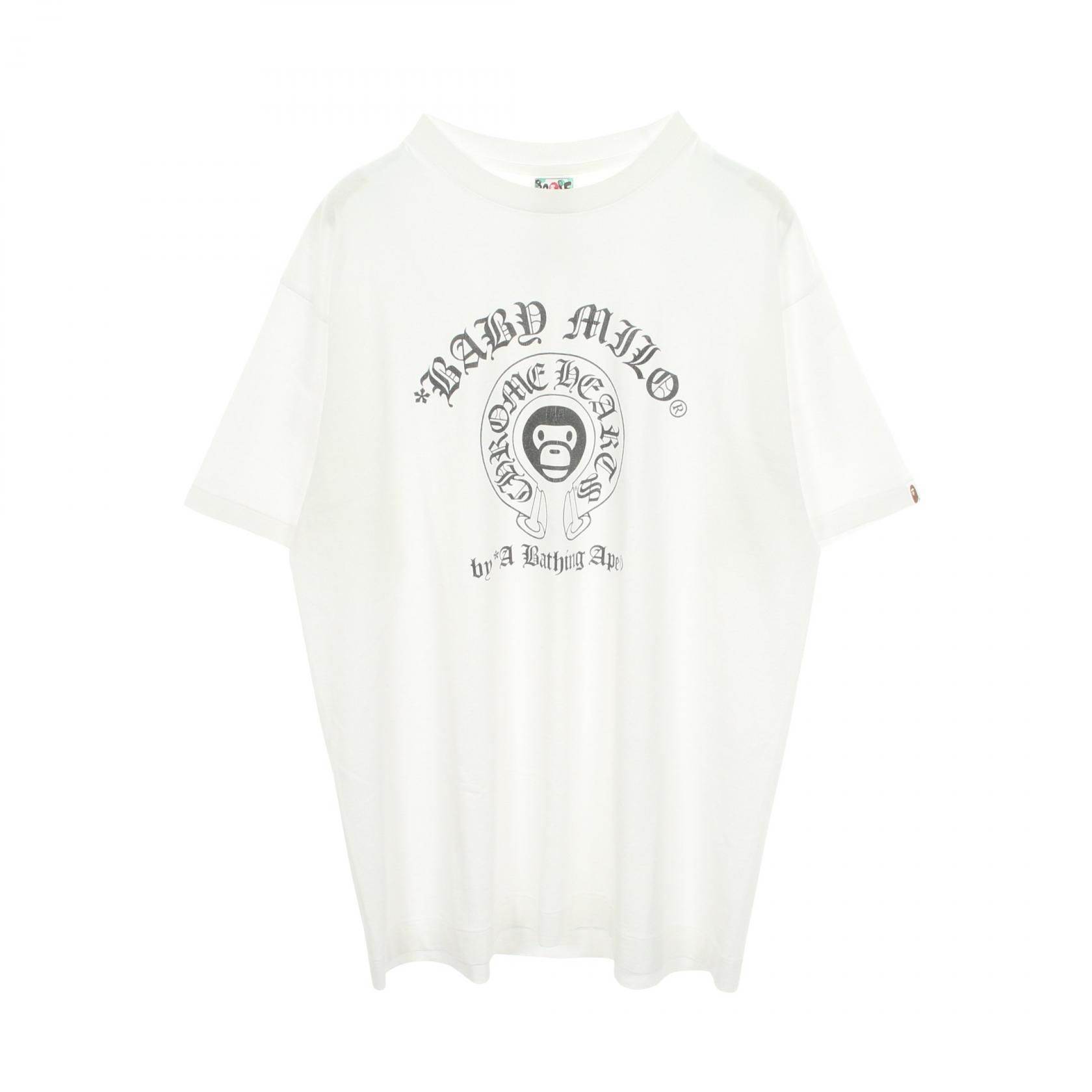クロムハーツ CHROME HEARTS Chrome Hearts &times; A BATHING APE 半袖Tシャツ 衣料品 トップス コットン メンズ ホワイト系 【中古】｜Brandoff銀座