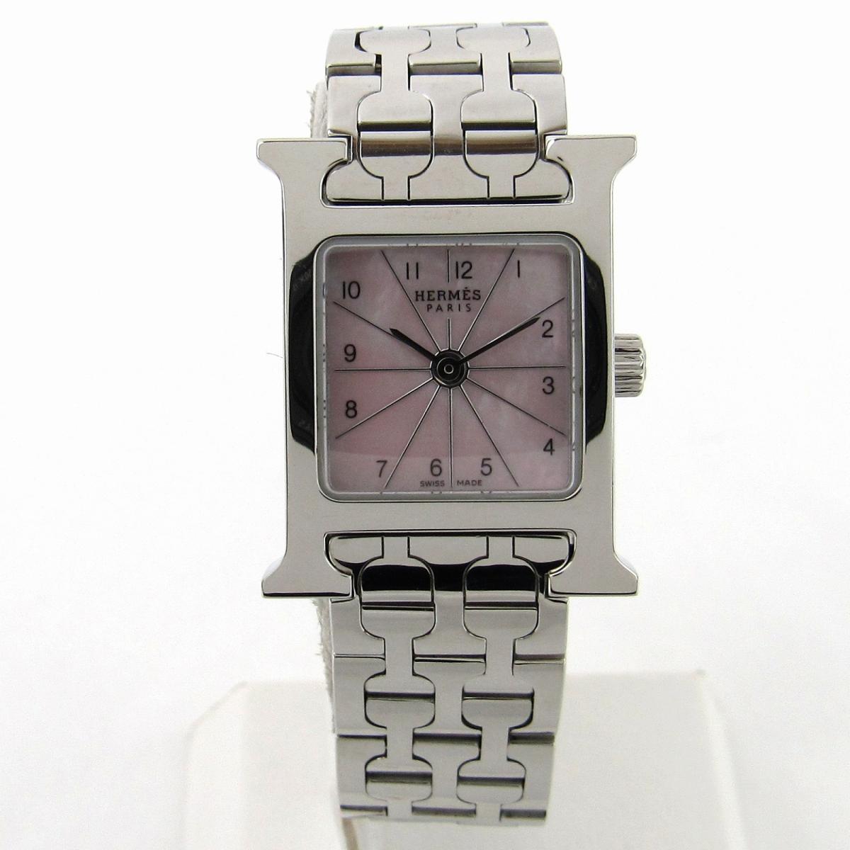 腕時計 送料無料 バーキン エルメス Hウォッチ ルイ ヴィトン 腕時計 レディース ステンレススチール Ss Hh1 110 Hermes クオーツ 時計 Hウォッチ 美品 ブランドオフ Brandoff Brandoff銀座 Hermes Hウォッチ 腕時計 時計 ランクa 送料無料 ブランドオフ 誕生日
