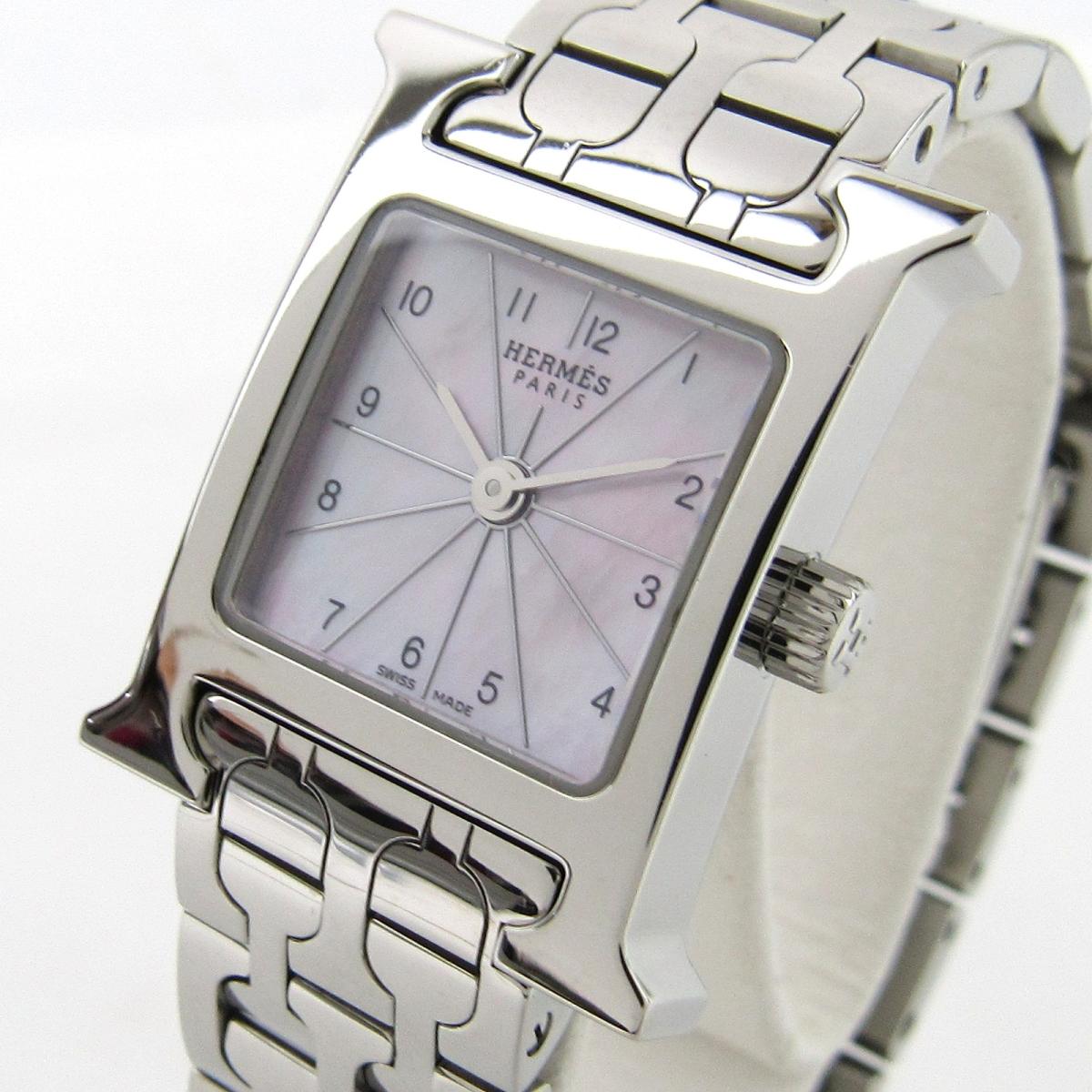 腕時計 送料無料 バーキン エルメス Hウォッチ ルイ ヴィトン 腕時計 レディース ステンレススチール Ss Hh1 110 Hermes クオーツ 時計 Hウォッチ 美品 ブランドオフ Brandoff Brandoff銀座 Hermes Hウォッチ 腕時計 時計 ランクa 送料無料 ブランドオフ 誕生日