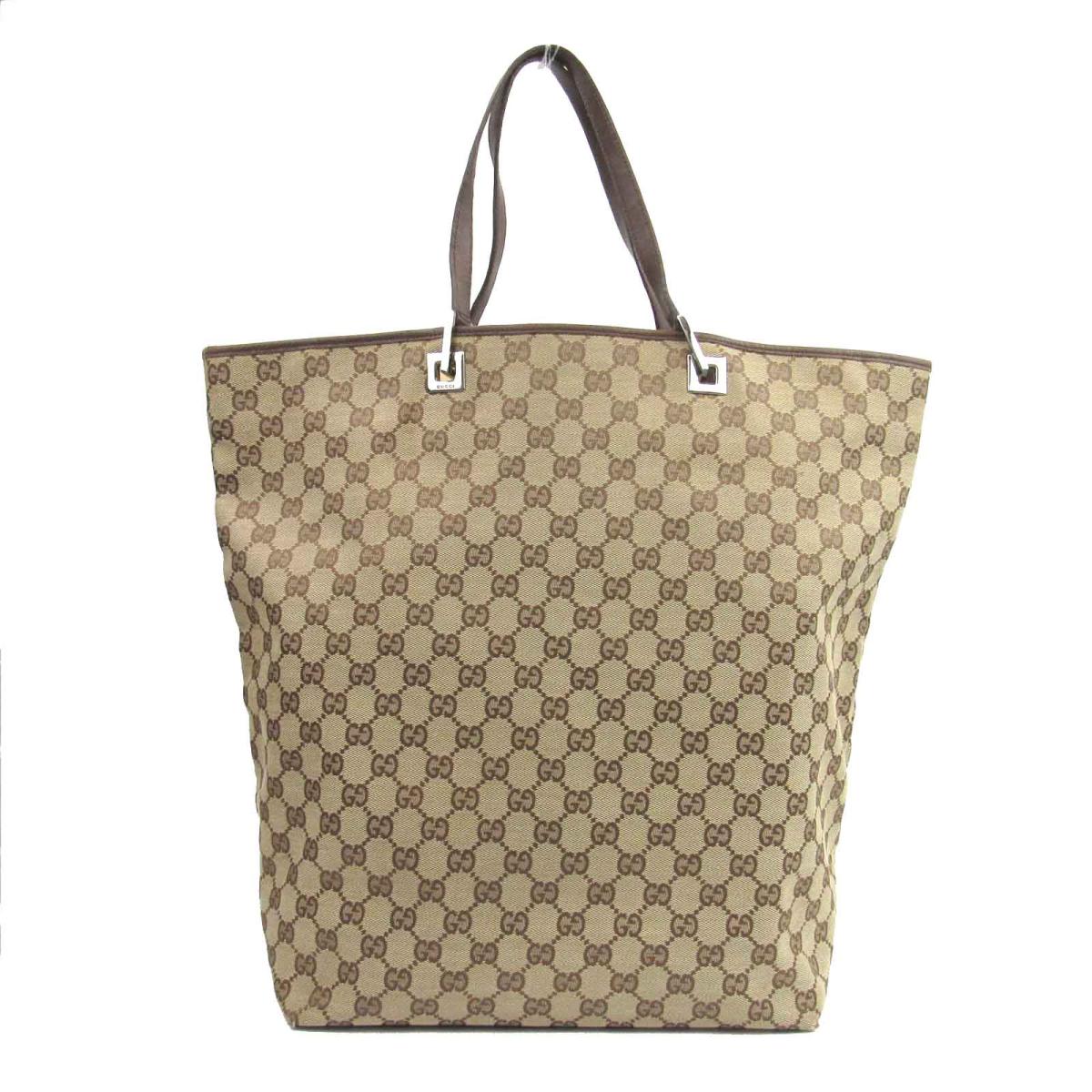 Gucci Gg Canvas Tote Bag Men Gap Dis Leather X Brown 31242 Brandoff Brand Off Back Thoth
