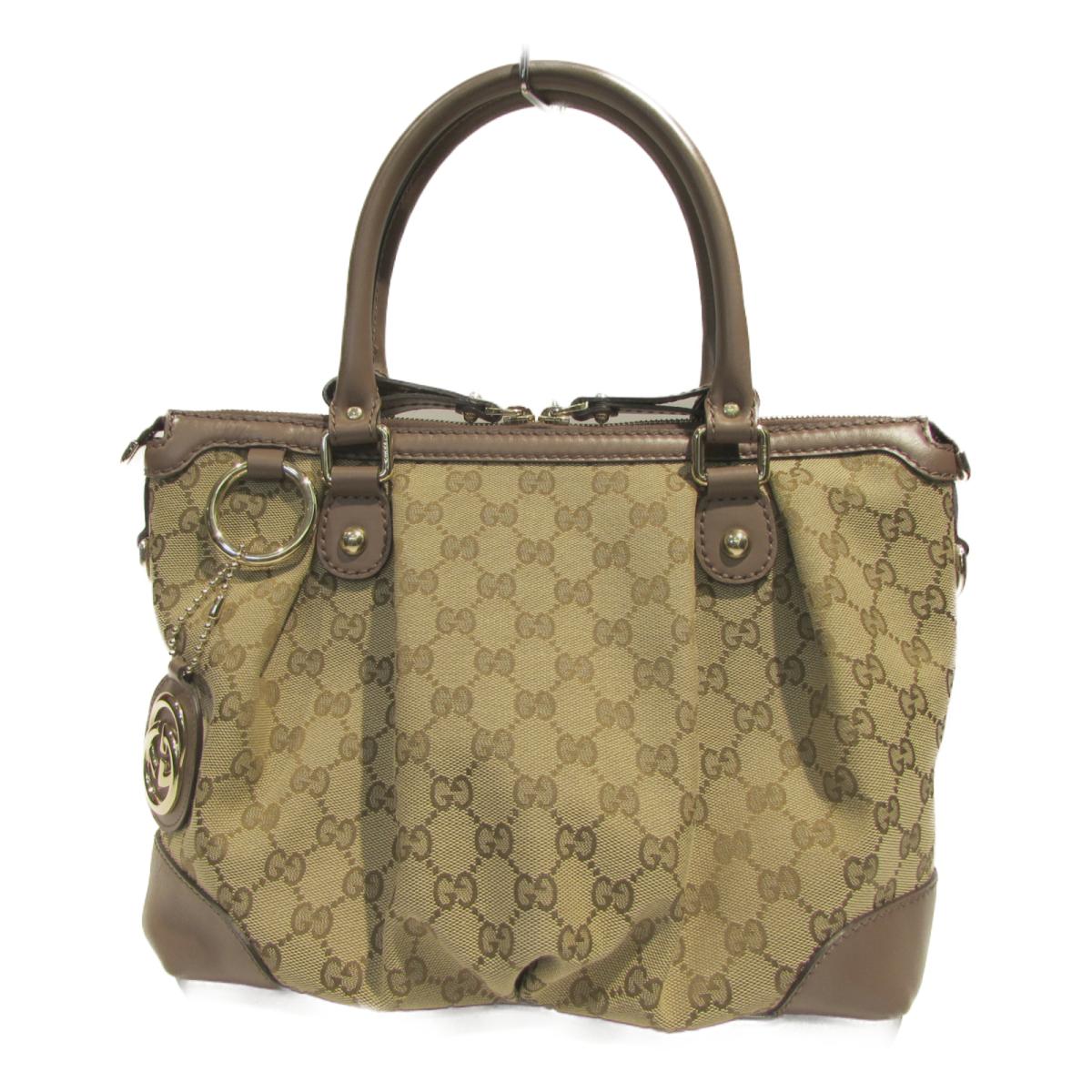 中古 グッチ ヴィトン ハンドバッグ グッチ レディース Gg キャンバス レザー アクセサリー ベージュ Gucci Brandoff ブランドオフ ブランド ブランドバッグ ブランドバック かばん バッグ バック ショルダーバッグ 肩かけ Brandoff銀座 Gucci 2way