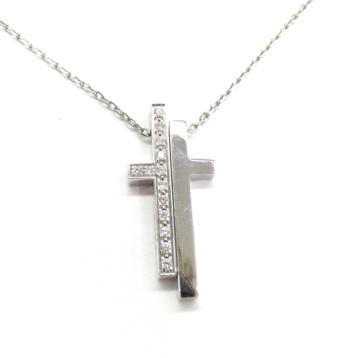 中古 Louis グッチ セパレートクロスダイヤモンドネックレス メンズ レディース K18wg 中古 750 Sale ホワイトゴールド ダイヤモンド Gucci Brandoff ブランドオフ ブランド アクセサリー ネックレス ペンダント Brandoff銀座 Gucci セパレートクロスダイヤモンド