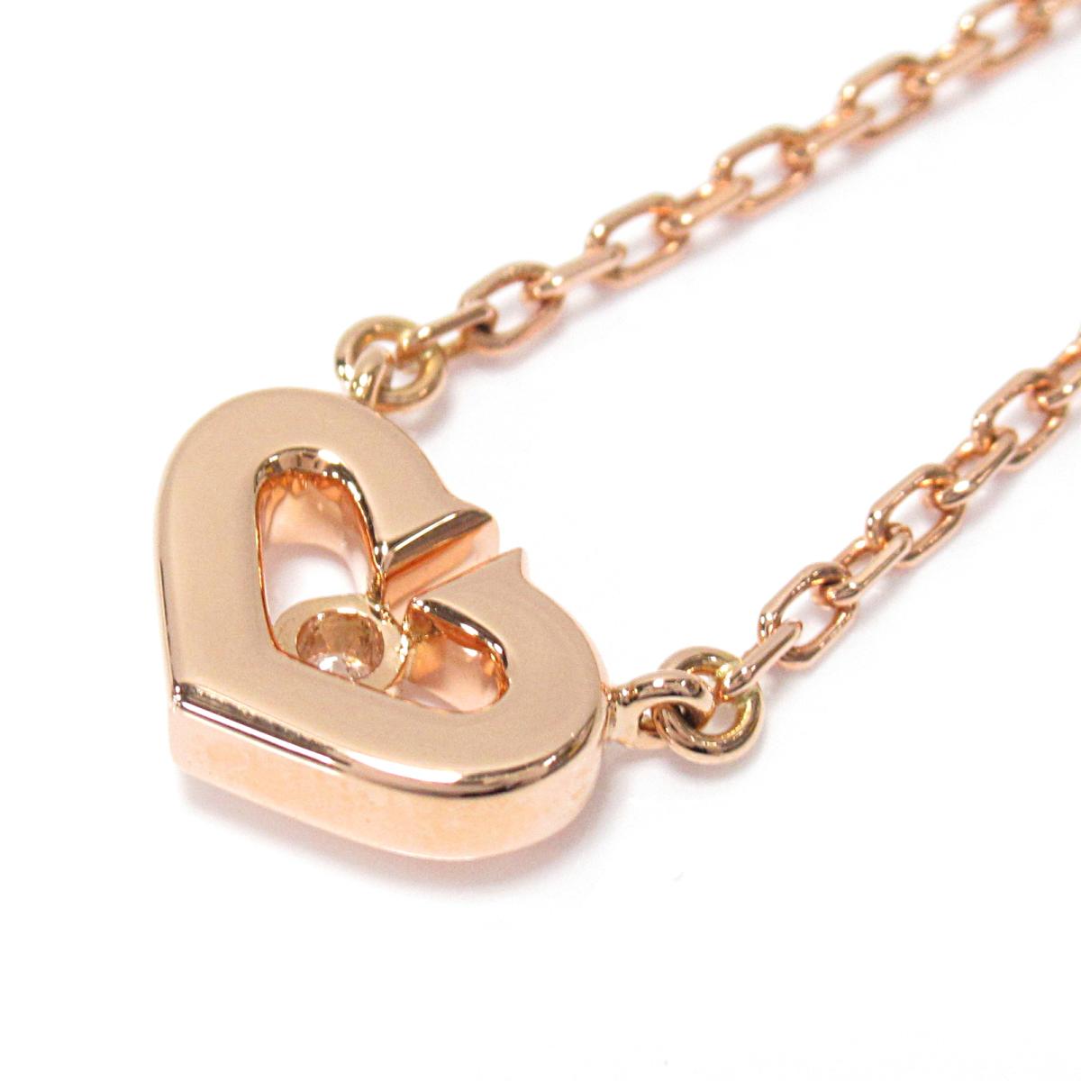 中古 ネックレス シャネル レディース スモール K18pg 750 スモール ピンクゴールド Louis Cハート Cartier カルティエ ダイヤモンド 1p Brandoff ブランドオフ ブランド アクセサリー ペンダント Brandoff銀座 Cartier Cハート スモール ネックレス ブランド