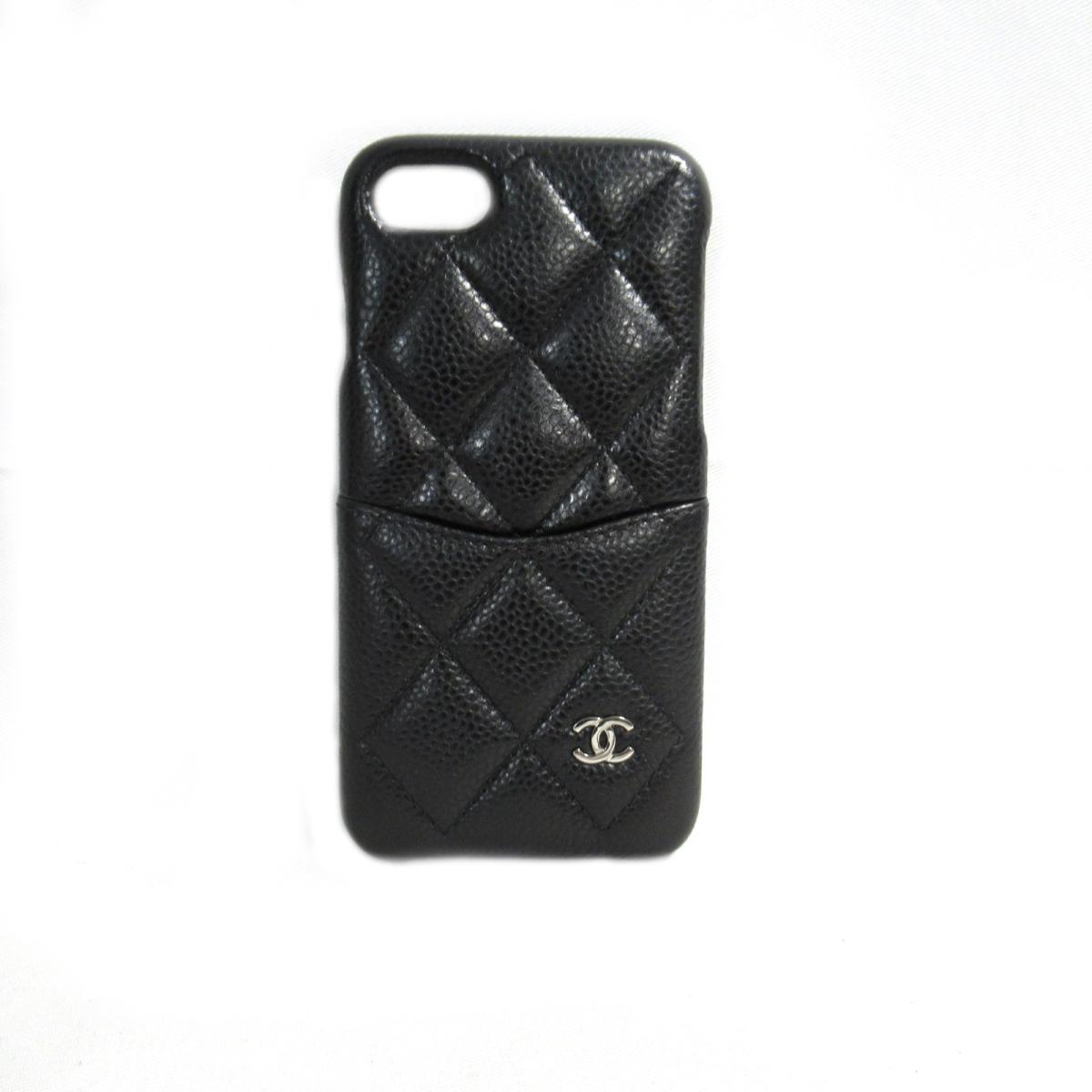 初回限定お試し価格 中古 メンズ シャネル ブラック メンズ Chanel Brandoff ブランドオフ レディース レディース Iphoneケース ブランド 小物 Iphoneケース キャビアスキン ブランド雑貨 雑貨 定期入れ パスケース 定期 パス カードケース カード ケース Brandoff