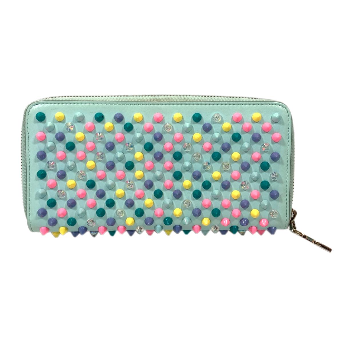 クリスチャン ルブタン レディース メンズ財布 レザー スタッズ Louboutin 10 29 木 最大10 000円offクーポン 全品p2倍 ブルー 中古 X ブランド財布 マルチカラー ラウンドファスナー長財布 メンズ Christian Louboutin Brandoff ブランドオフ ブランド