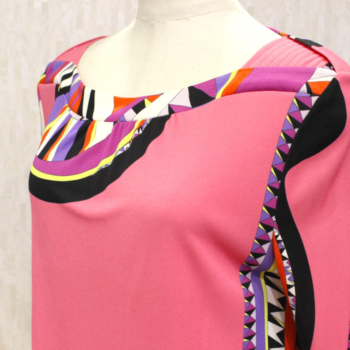 ワンピース マルチカラー Emilio ブランドオフ 56rl75 ブランドオフ レディース 衣料品 ワンピース 中古 エミリオ プッチ ピンク Emilio Pucci 誕生日 プレゼント 衣類 ランクb ブランドオフ Brandoff ギフト レーヨン シルク17 Pucci X 衣料品