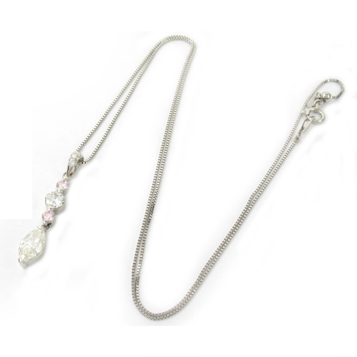 中古 ジュエリー ダイヤモンド ネックレス レディース Pt850 X プラチナ X アクセサリー ダイヤモンド ダイヤモンド1 056 0 300ct ピンクダイヤモンド0 300 0 033ct Jewelry Brandoff ブランドオフ ブランド アクセサリー ペンダント 宝石 Brandoff銀座 Jewelry