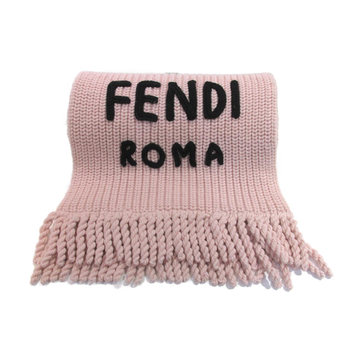 Fendi ブランドオフ フェンディ 中古 プレゼント ブランド 100 ウール 100 ウール ロゴ入り 衣料品 Fendi ロゴ入り マフラー ベビーピンク 誕生日 ブラック メンズ マフラー レディース ランクa 送料無料 ブランドオフ X メンズ ブランドオフ スカーフ Brandoff