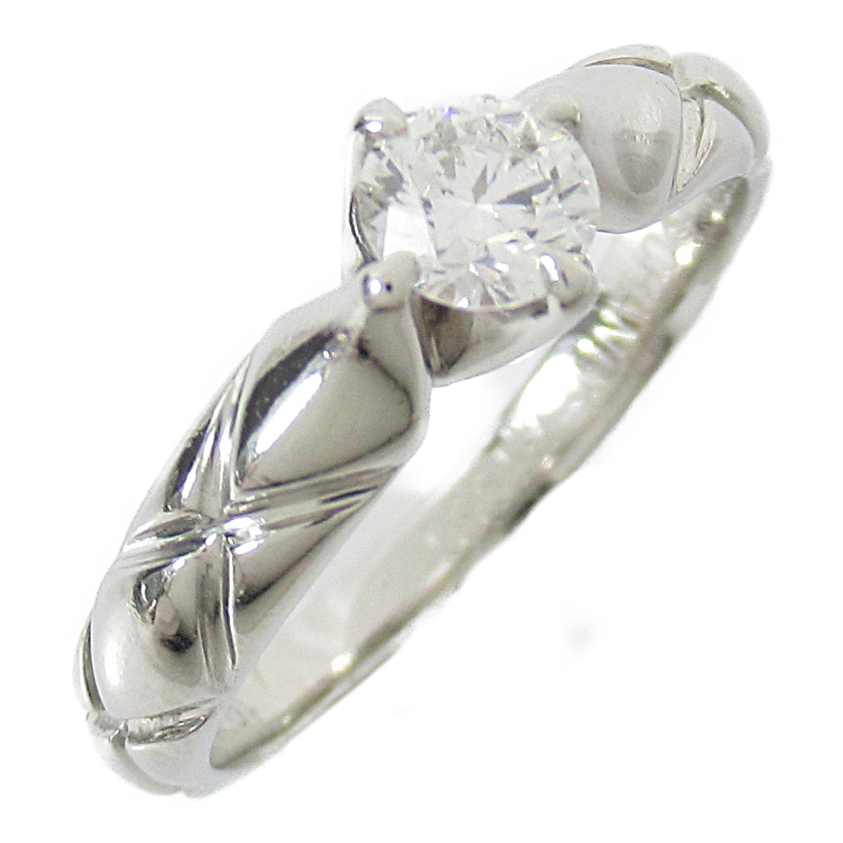 美しい 中古 シャネル マトラッセ ダイヤリング 指輪 レディース Pt950 プラチナ X ダイヤモンド0 30ct Brandoff銀座 即納 最大半額 Reltexir Com