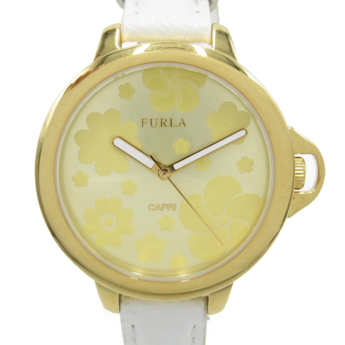 中古 フルラ 腕時計 ウォッチ レディース ステンレススチール レザーベルト ゴールド Furla Brandoff ブランドオフ ブランド ブランド時計 ブランド腕時計 Bilalshahrour Fr