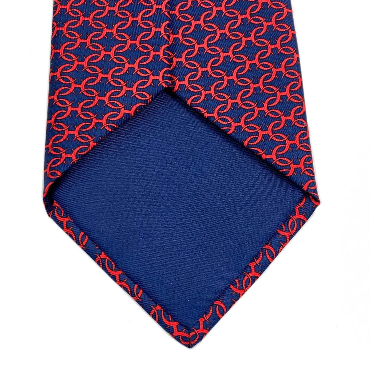6 4 時から ポイント3倍 最大1万円offクーポン 中古 エルメス ネクタイ メンズ シルク ネイビー X レッド Spcwoensel Nl
