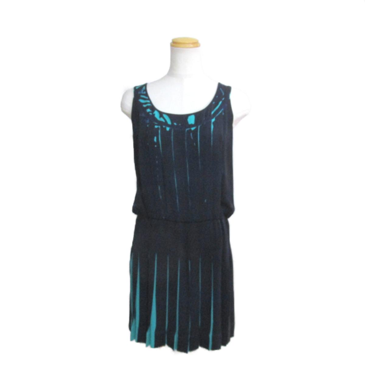 ブランドオフ レディース ワンピース Vuitton 送料無料 衣料品 ワンピース 素材表記薄い為不明 誕生日 ギフト Louis レディース 全品ポイント3倍 最大1万円offクーポン ランクa ルイヴィトン ワンピース ネイビーｘグリーン Brandoff銀座 プレゼント 8 25限定