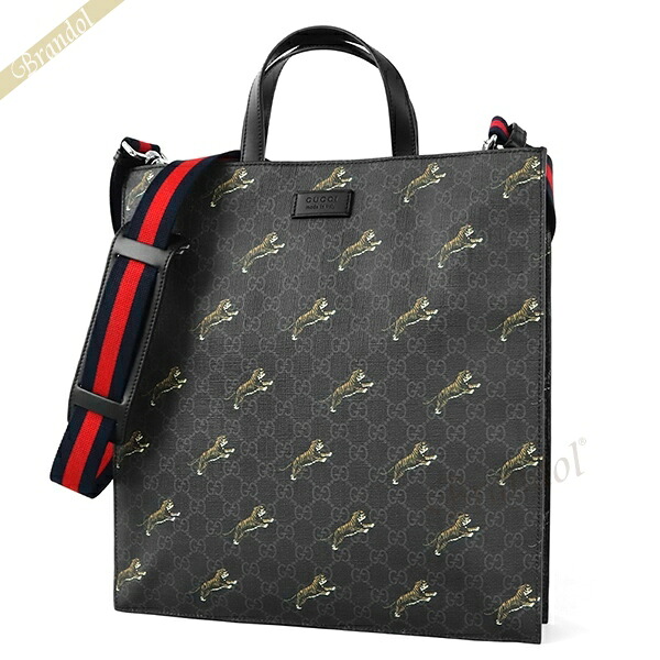 グッチ GUCCI ショルダーバッグ レディース GGスプリーム タイガー柄 2way トートバッグ ブラック系 495559 G02AN 8992 | ブランド【最大4000円クーポン 7/26 23:59迄】｜海外ブランド専門店 Brandol