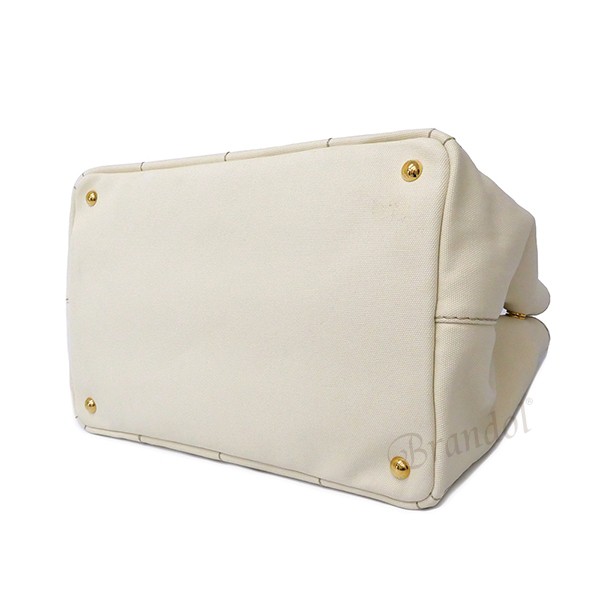 正規品販売高評価 の クーポンで800円off プラダprada レディーストートバッグカナパcanapa Mサイズ2wayショルダーキャンバストートホワイト系1bg642 Zki F0034 ブランド超人気の
