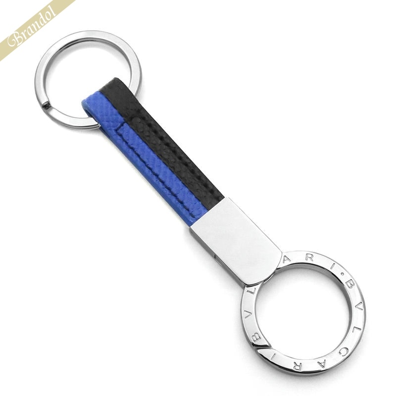 プレミア商品 ブルガリ Bvlgari メンズ レディース キーリング レザー リング キーホルダー ブラック ブルー 2596 コンビニ受取 ブランド 最終値下 Insfatima Com Ar