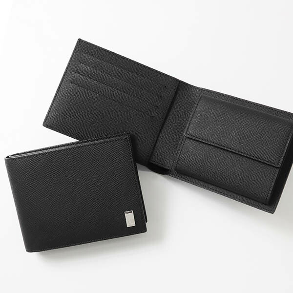 ダンヒル dunhill 財布 メンズ 男性 二つ折り財布 レザー ブラック ブランド 本革 シンプル おしゃれ ギフト プレゼント 人気 22R2P10PS001R【最大2400円クーポン 4/23 23:59迄】