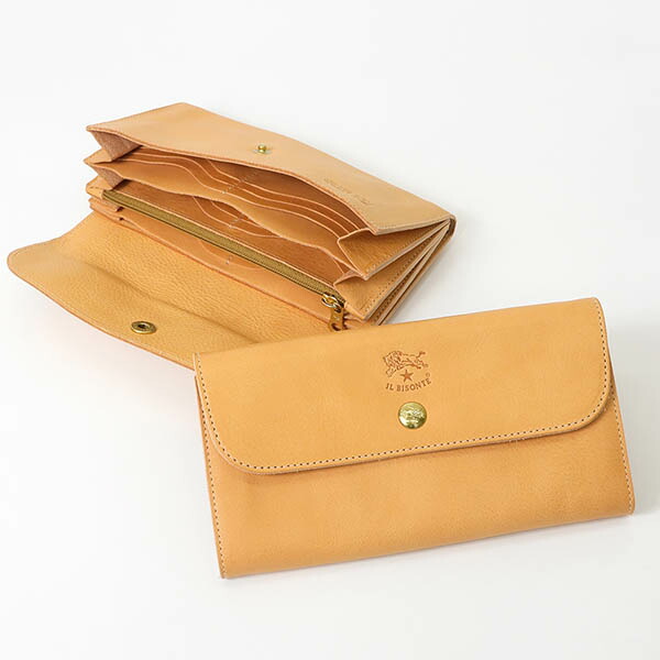イルビゾンテ　長財布　キャメル　本革　レザー　scw011 IL BISONTE イルビゾンテ 財布 ラウンドファスナー 長財布