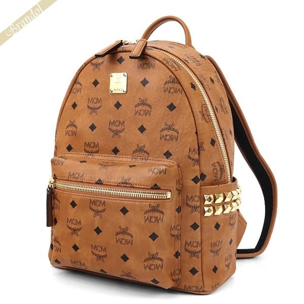 エムシーエム MCM リュックサック メンズ レディース ヴィセトス柄 モノグラム サイドスタッズ付 バックパック ライトブラウン MMKAAVE15 CO001 | ブランド