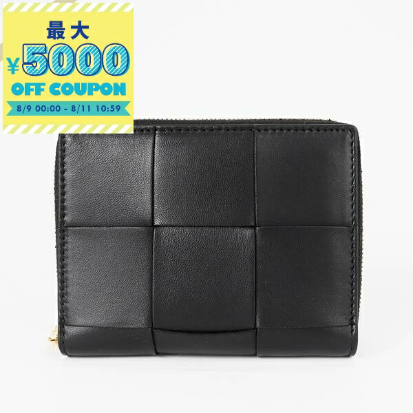 箱袋付き　人気　ボッテガヴェネタ カセット 3つ折り財布 黒　レザー コンパクト BOTTEGA VENETA ボッテガヴェネタ 三つ折り財布 CASSETTE