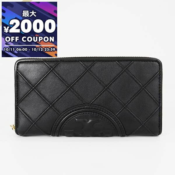 ・未使用　TORY BURCHトリーバーチ　レザーラウンドジップ長財布　ブラック TORY BURCH トリーバーチ 長財布 レディース ラウンドファスナー