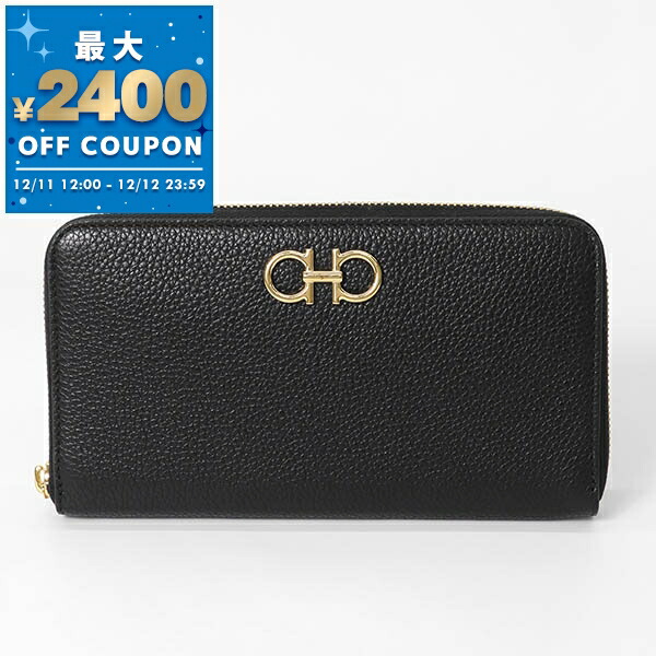 ☆新品 未使用☆フェラガモ☆長財布☆型押しレザー☆総ロゴ 楽天市場】フェラガモ 長財布 ガンチーノソフト ブラック レディース