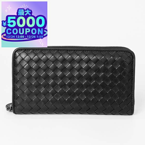 Bottega Veneta ボッテガヴェネタ イントレ ラウンドファスナー 黒 BOTTEGA VENETA ボッテガヴェネタ イントレチャート ラウンド