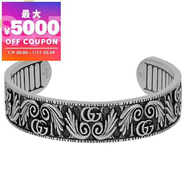 GUCCI シルバー グリーン バングル GUCCI グッチ バングル シルバーブレスレット ストーン フラワー