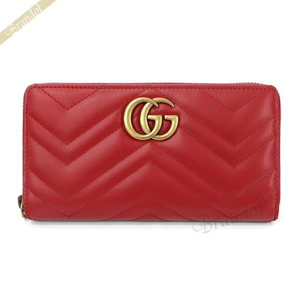 〈訳あり・押し跡あり〉GUCCI グッチ ラウンドファスナー長財布 GG マーモント レザー レッド 443123 DTD1T 6433【最大4000円クーポン 7/26 23:59迄】｜海外ブランド専門店 Brandol
