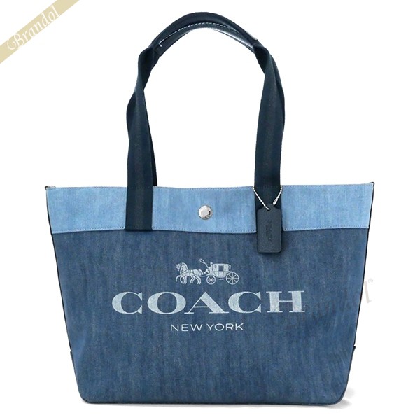 楽天市場 600円offクーポン対象 8月30日23 59迄 コーチ Coach レディース トートバッグ ロゴ デニムトート ブルー ライトブルー Sv De コンビニ受取 ブランド 海外ブランド専門店 Brandol