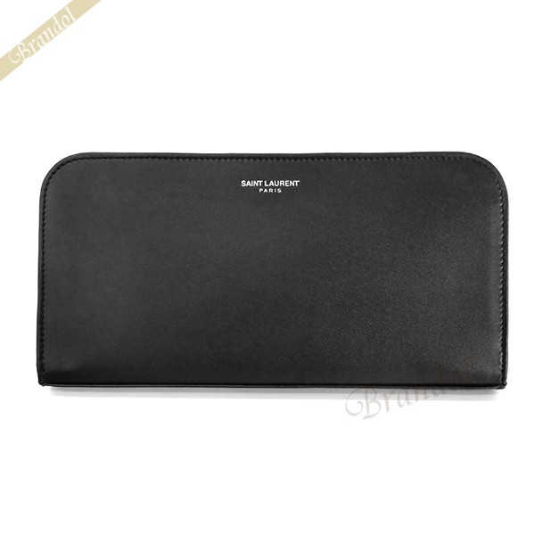 楽天市場 750円offクーポン対象 3 12 金 23 59まで サンローラン パリ Saint Laurent メンズ ラウンドファスナー長財布 レザー ブラック 0u90n 1000 ブランド Azurebrandol