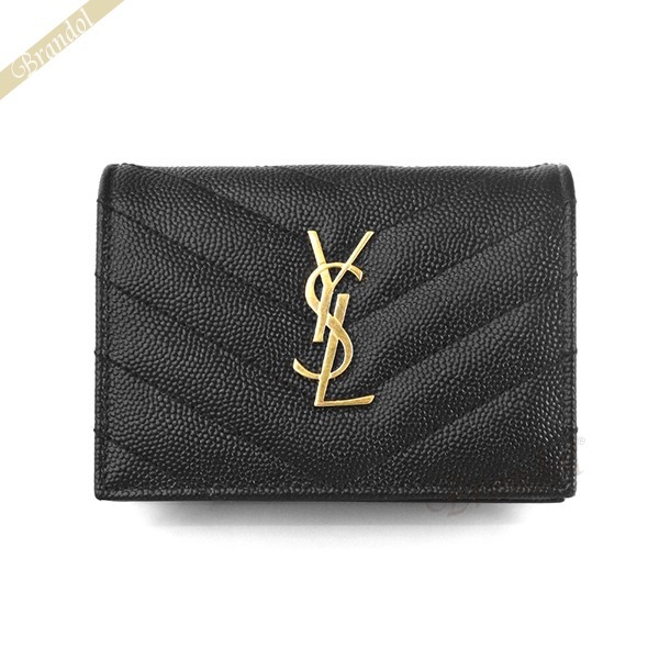 楽天市場 00円off スーパーsaleクーポン対象 サンローラン Saint Laurent 財布 レディース メンズ Saint Laurent サンローラン パリ 二つ折り財布 レザー モノグラム カードホルダー ブラック Bowa1 1000 Xcp1 ブランド 海外ブランド専門店 Brandol