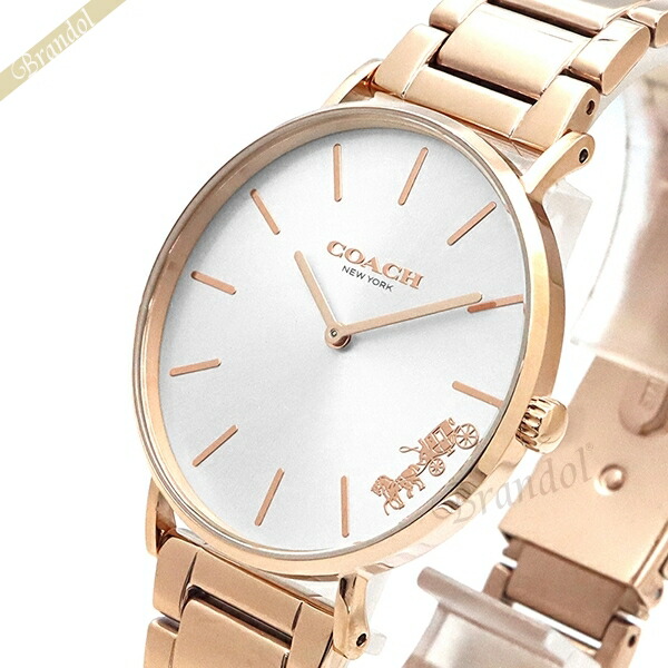楽天市場 コーチ 腕時計 Coach レディース Perry ペリー 馬車モチーフ 36mm シルバー ローズゴールド 14503576 ブランド Azurebrandol