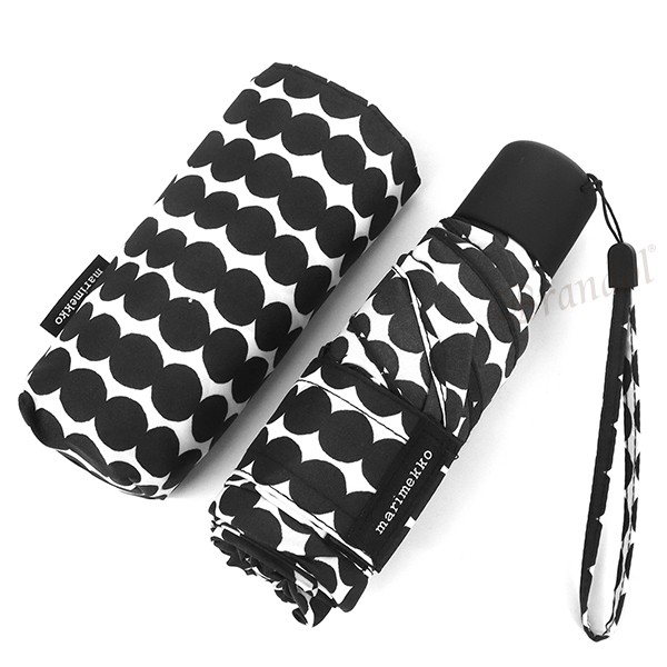 楽天市場 マリメッコ Marimekko 折りたたみ傘 レディース Rasymatto ラシィマット 水玉 ドット柄 43cm ブラック ホワイト 0480 190 ブランド Azurebrandol