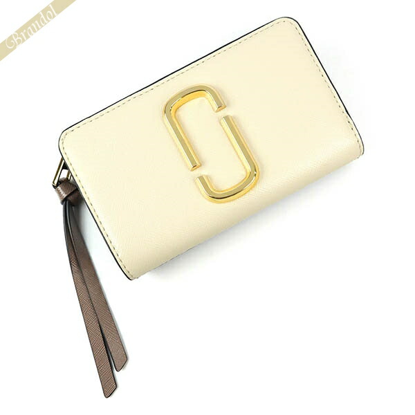 《最大2400円クーポン 5/9 12:59迄》マークジェイコブス 財布 レディース MARC JACOBS 二つ折り財布 スナップショット アイボリー ブラック M0013356 136 | ブランド