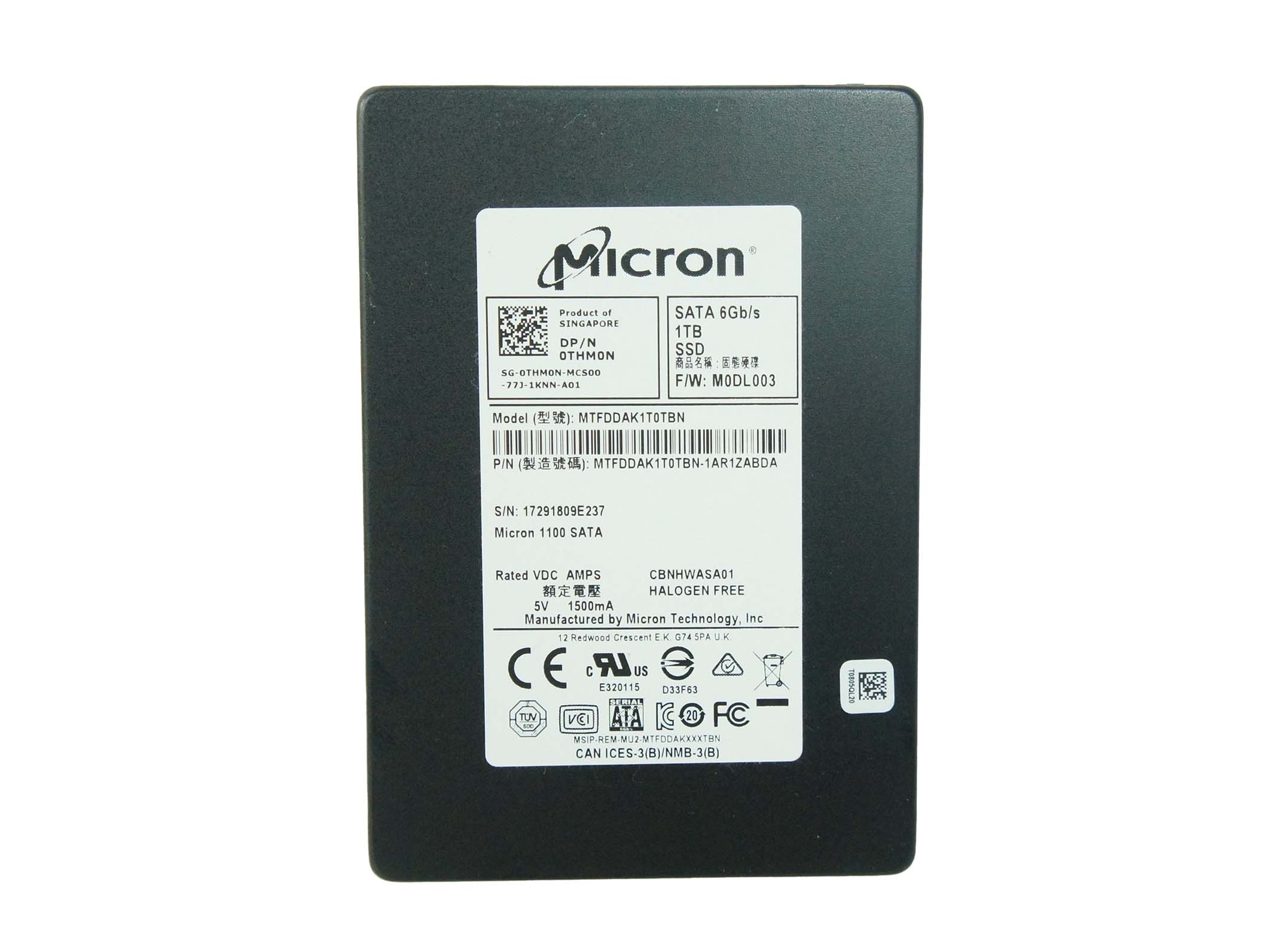 Micron 1100 1TB SATA 6Gb/s 2.5インチ SSD 内蔵ソリッドステートドライブ MTFDDAK1T0TBNモデル|Gadget item