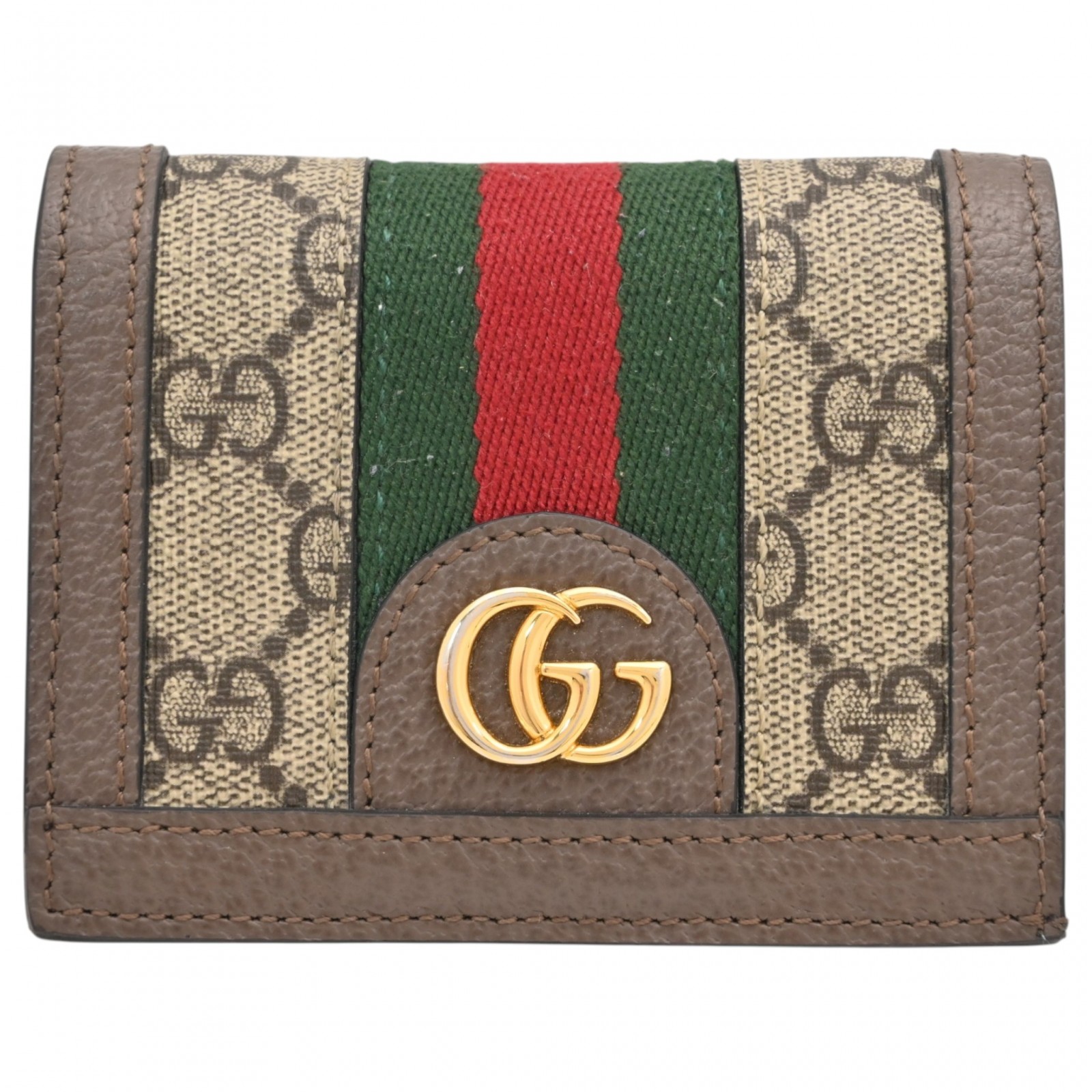 【百貨店SALE】【耳あたらしい開けっ広げ祝する】【中古】グッチ GGスプリーム オフディア コンパクトウォレット 二つ折り紙入れ A序列付ける gu8929nf