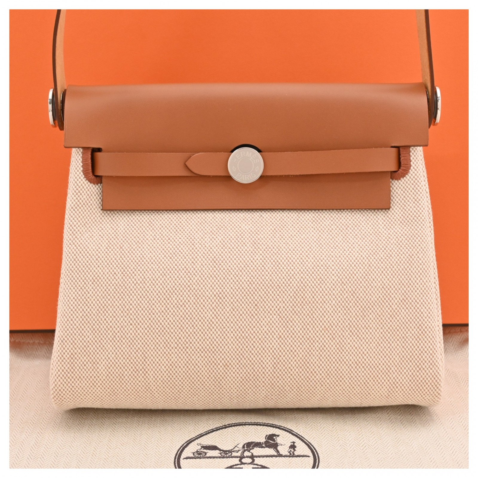 【百貨店SALE】【事あたらしい公々然たる不死化】【中古】エルメス 叫び泣き御徒面子 ジップ ミニ ショルダーバッグ エクリュ フォーブ しろがね色金具 N序列付ける he12480ss