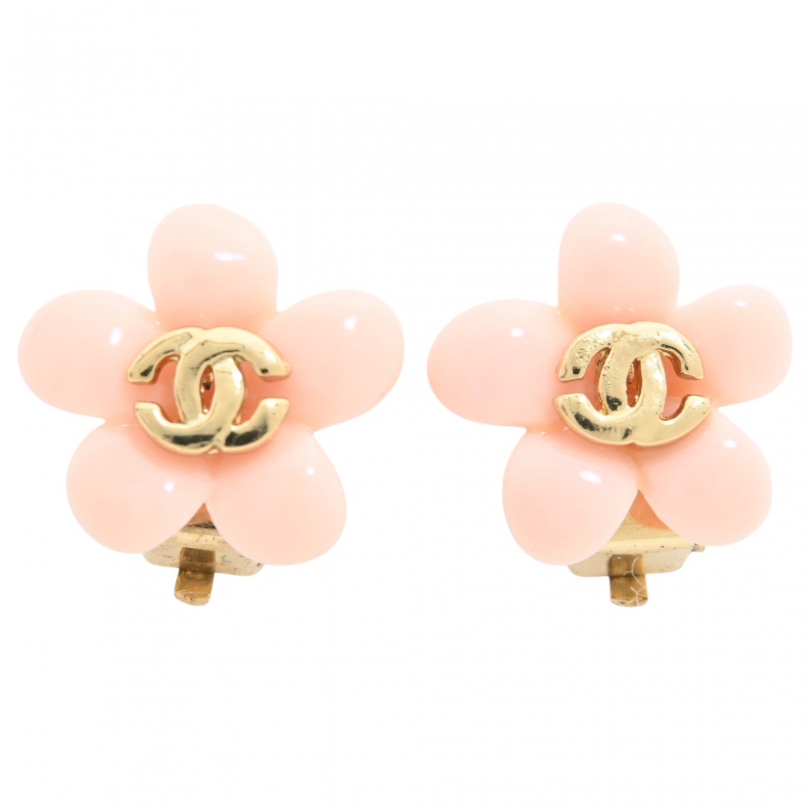 【中古】シャネル ココマーク イヤリング フラワー ゴールド&times;ピンク Aランク ch7837kk｜BRAND OSAKA 店