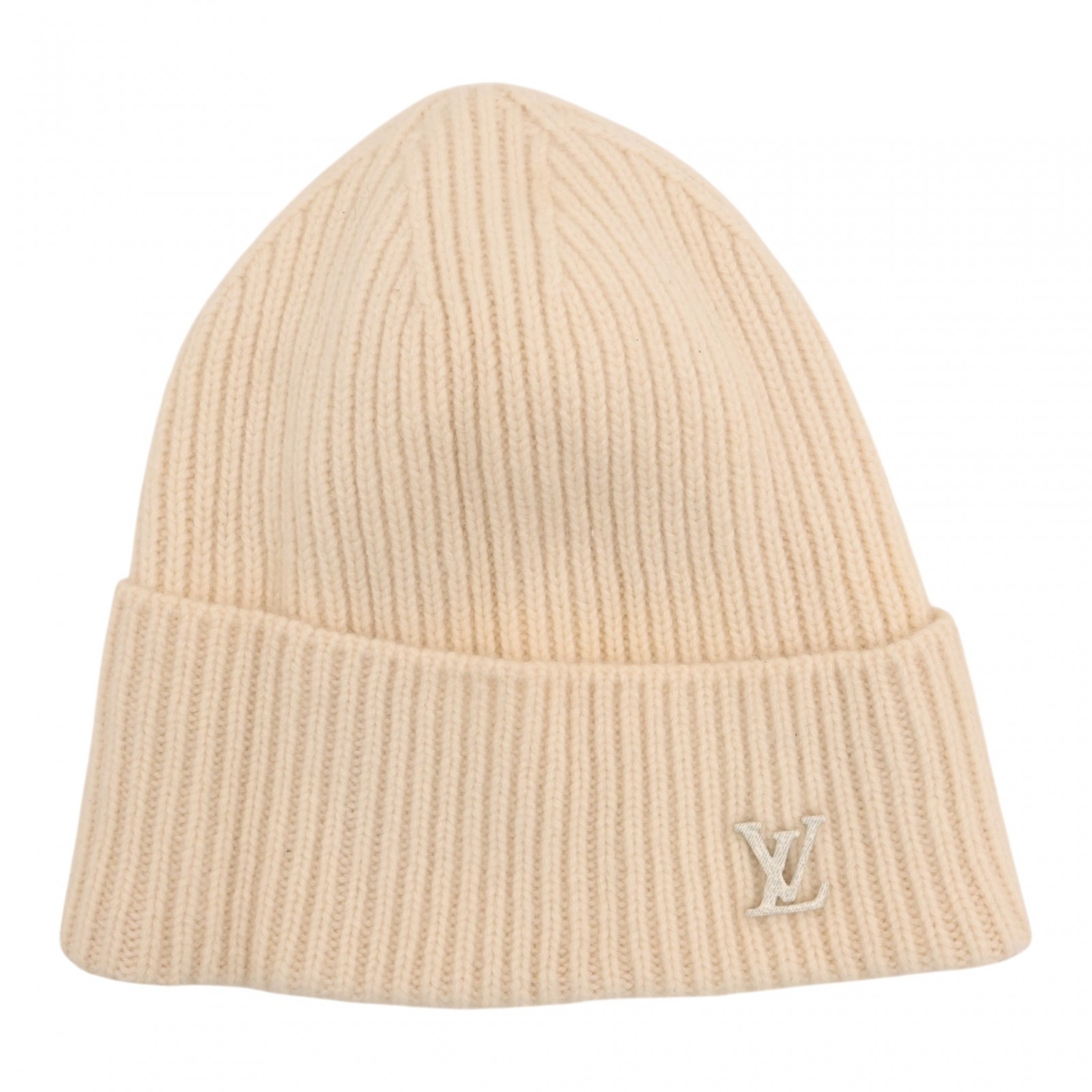 【中古】ルイヴィトン ロゴ ボネ LV アヘッド ニット帽 ビーニー ニットキャップ ホワイト Aランク lv5627nd｜BRAND OSAKA 店