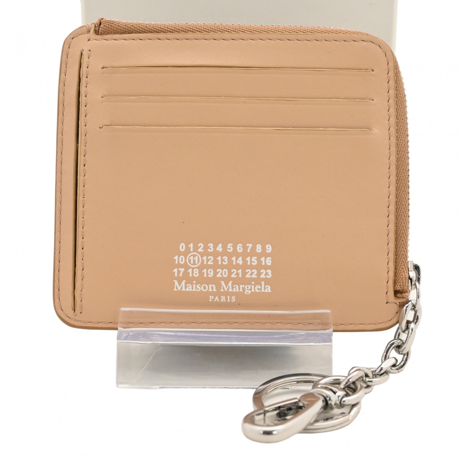 【百貨店SALE】【事あたらしい公々然たる不死化】【中古】マルジェラ 足がかりチェーン店 ウォレット 歌留多容れもの コインケース 御釣り入れ NUDE 銭入れ しろがね色金具 A序列付ける 粍7920gg