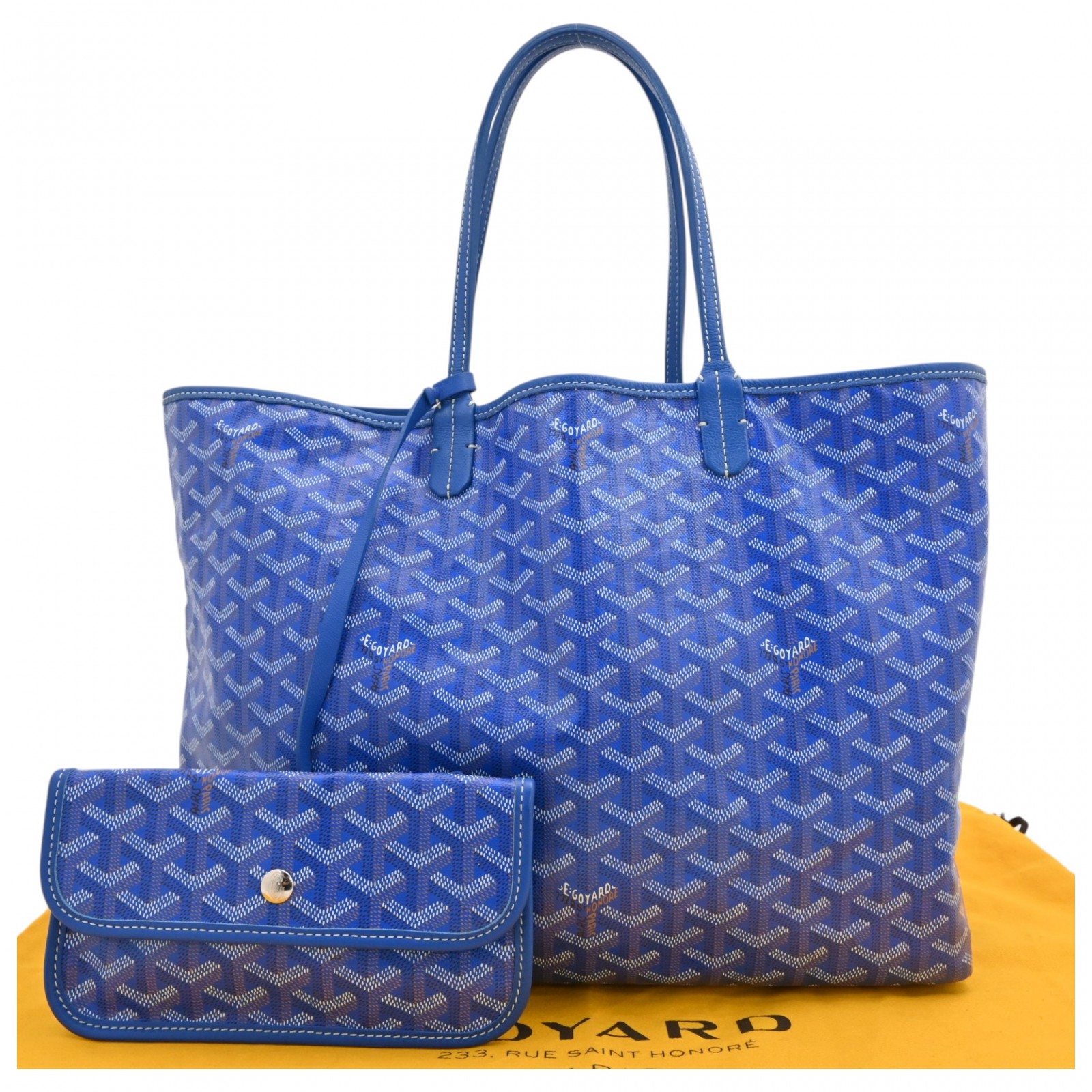 【中古】ゴヤール サンルイPM 杉綾模様 トートバッグ 青色 A価値づける go79211gg